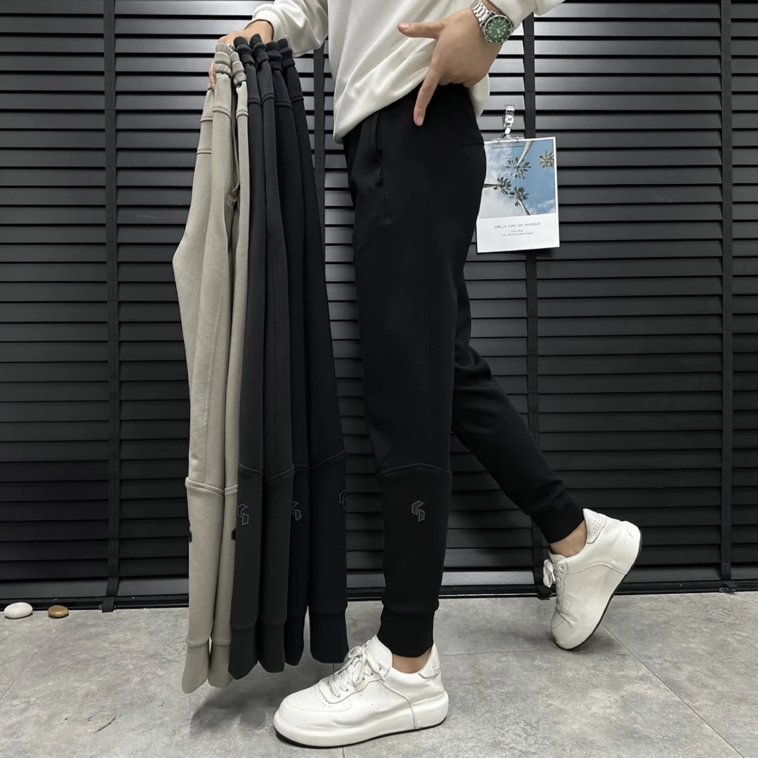 096秋季男士简约舒适潮流百搭修身显瘦弹力针织运动休闲裤