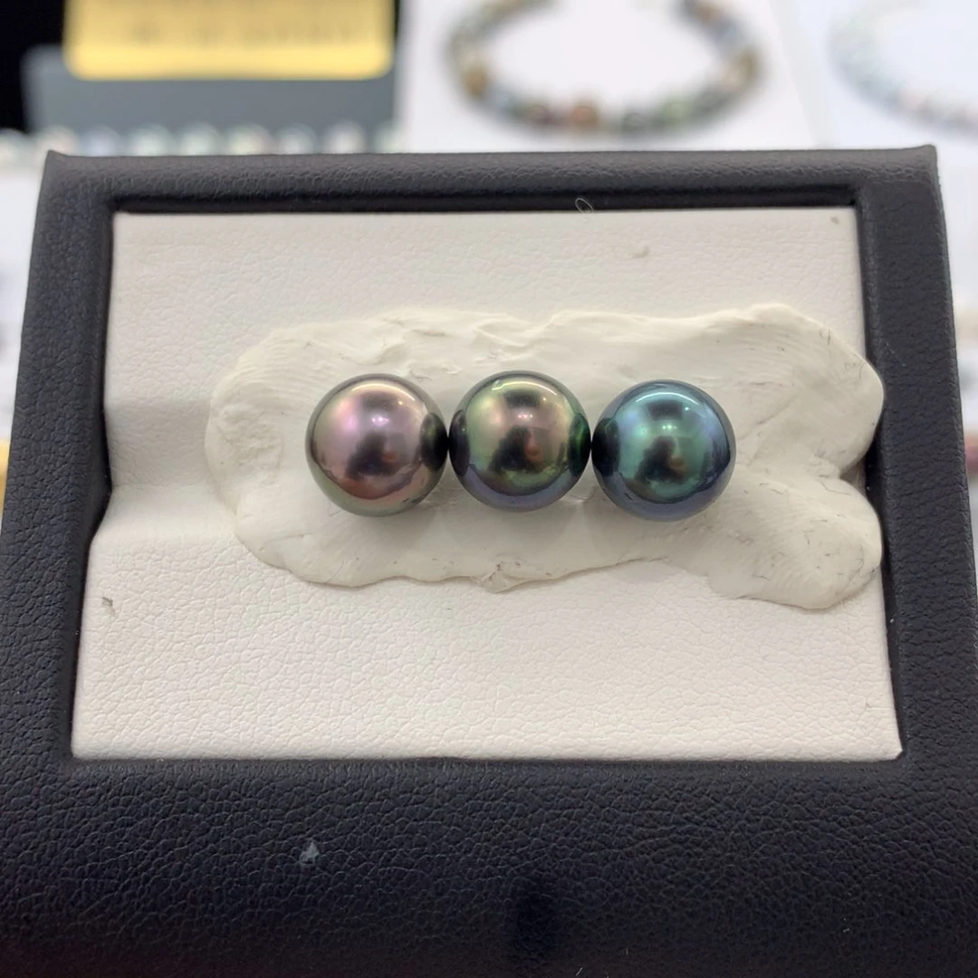 未镶嵌裸珠定制海水珍珠8.9-8.8-8.7MM3珠平衡木