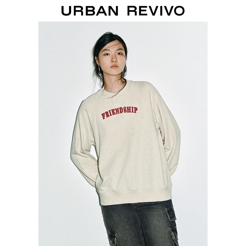 UR2026春季新款女装撞色字母圆领宽松卫衣UYY450323+