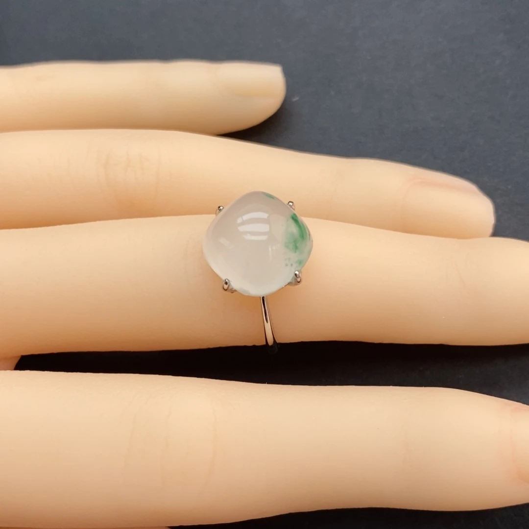石英质玉银S925镶嵌戒指