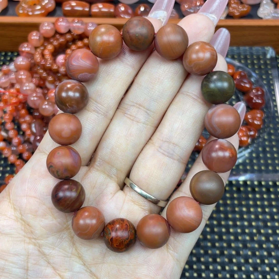 南红玛瑙未镶嵌颈饰包浆单圈