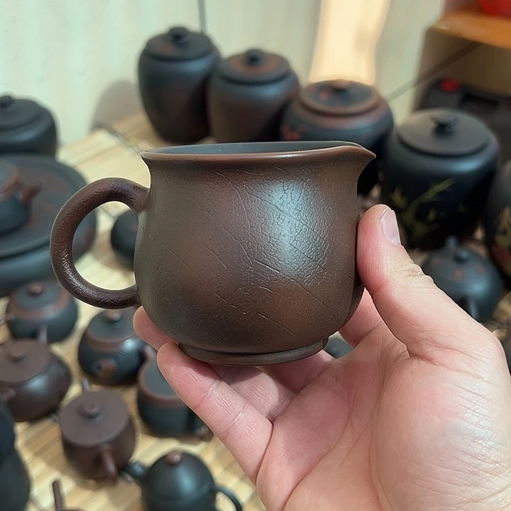 阿***敏建水紫陶叶脉纹公道杯特价