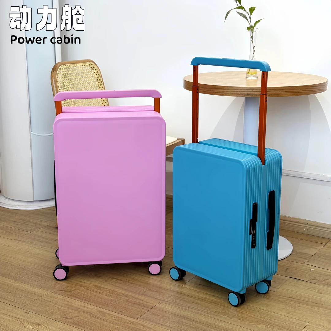动力舱高级感新款PC宽拉杆女学生登机旅行静音万向轮男拉杆密码箱