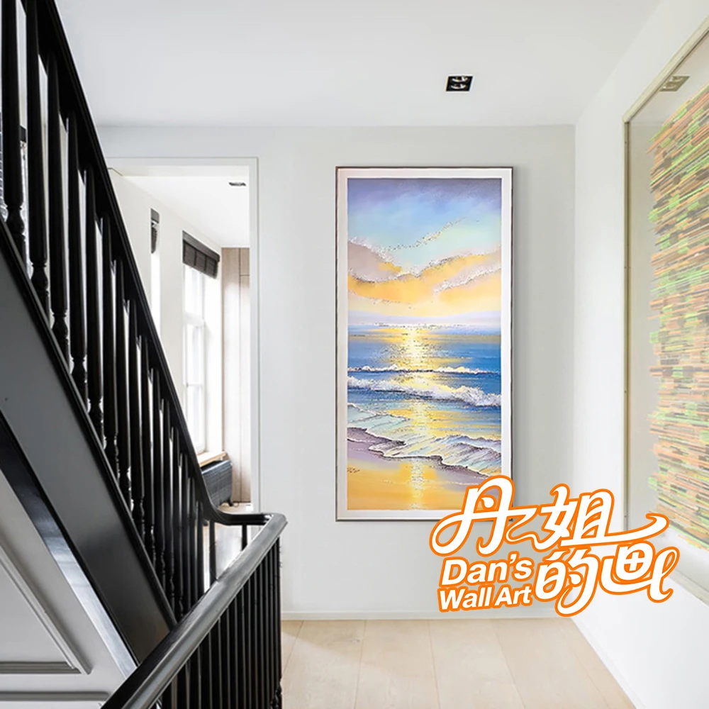 丹姐的画®玄关装饰画80cmX160cm真丝烫金肌理系列