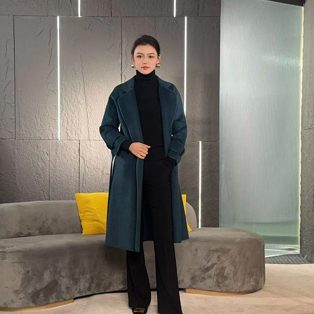 Falaibang/法莱邦2237蓝色羊毛大衣