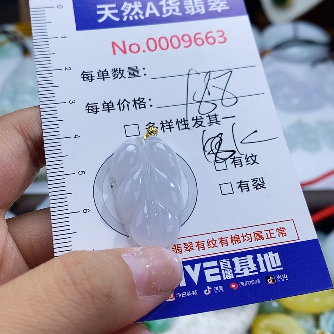 翡翠18K金镶嵌颈饰9663