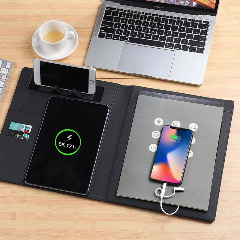 多功能充电经理夹商务文件夹带充电宝移动电源销讲夹资料收纳印制