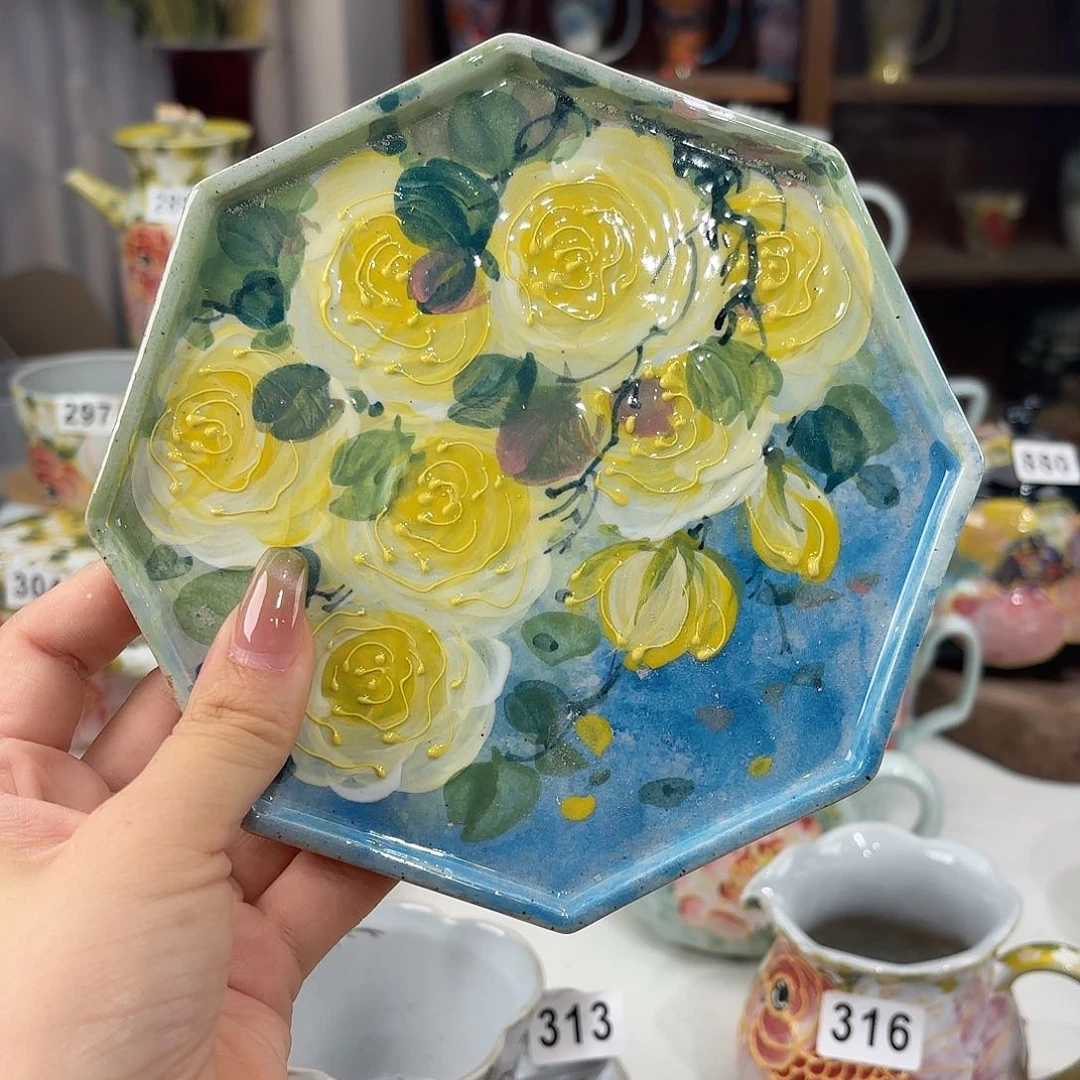 景德镇手绘高温釉下彩陶瓷茶具