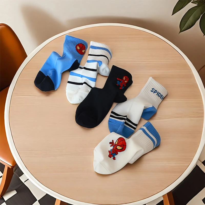 【优吉兔】儿童袜子春夏季薄款精梳棉男童卡通蜘蛛侠学生运动短袜