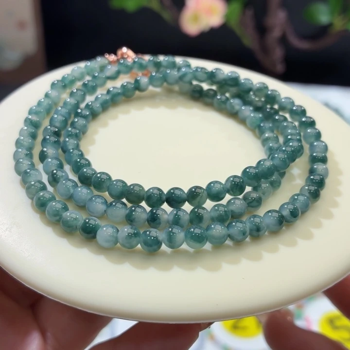 翡翠未镶嵌手链冰胶牛仔兰卡5