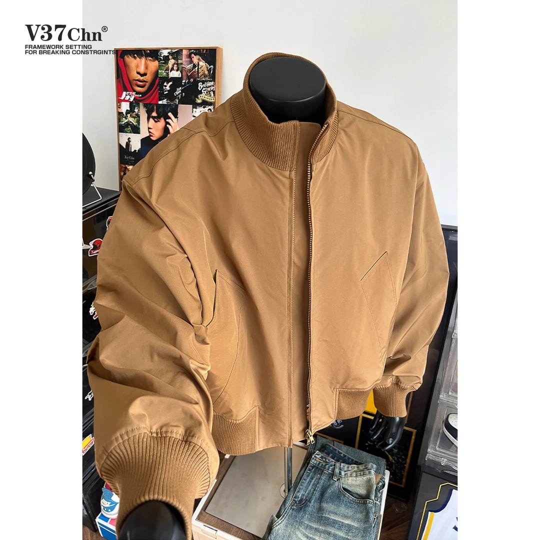 美式ma1飞行夹克外套男款春秋藏青色cleanfit短款宽松立领棒球服