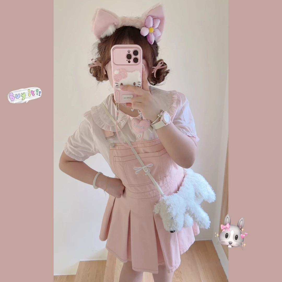 【青苍现货】【贝儿游园会】大码甜妹夏新款少女感多巴胺减龄背带裙