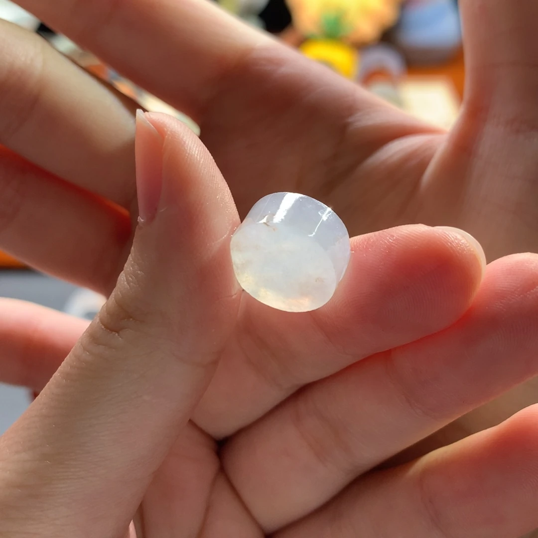 定制翡翠未镶嵌冰洒金戒指心