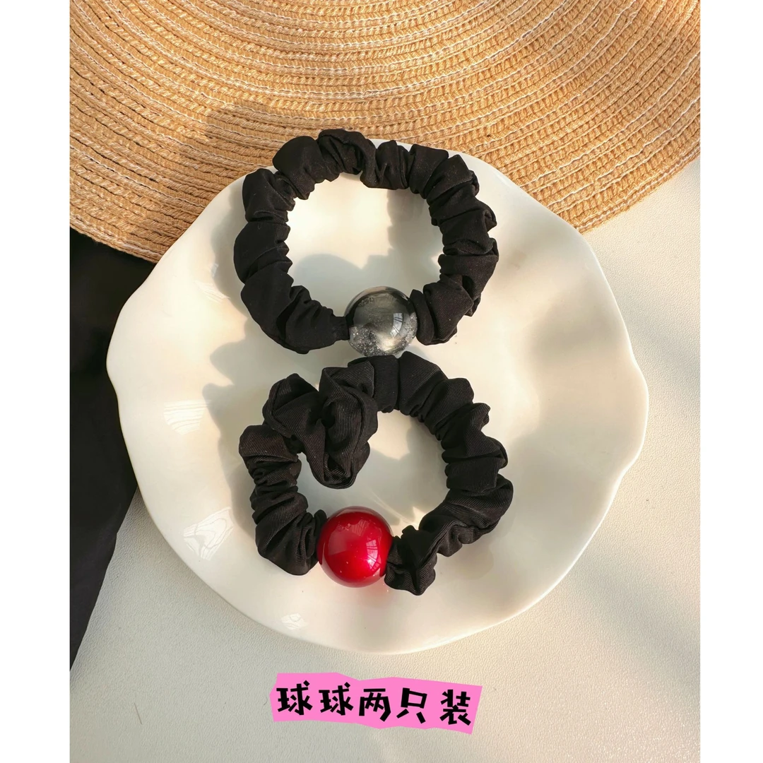 球块块高品头绳 百搭简约小众气质加粗加厚加密高弹力发饰发绳