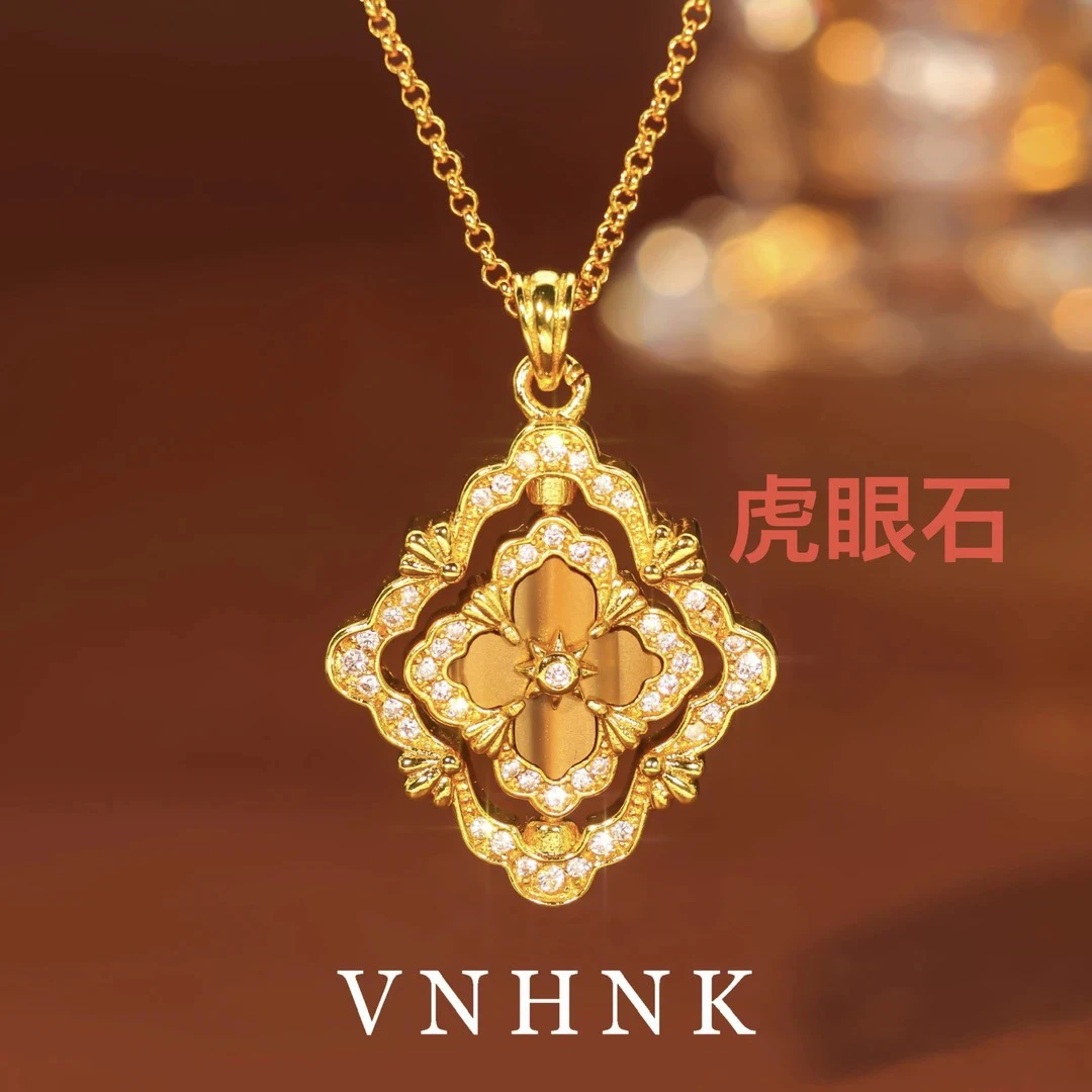 美可儿   C164   金色(51cm)时尚气质虎眼石项链预售