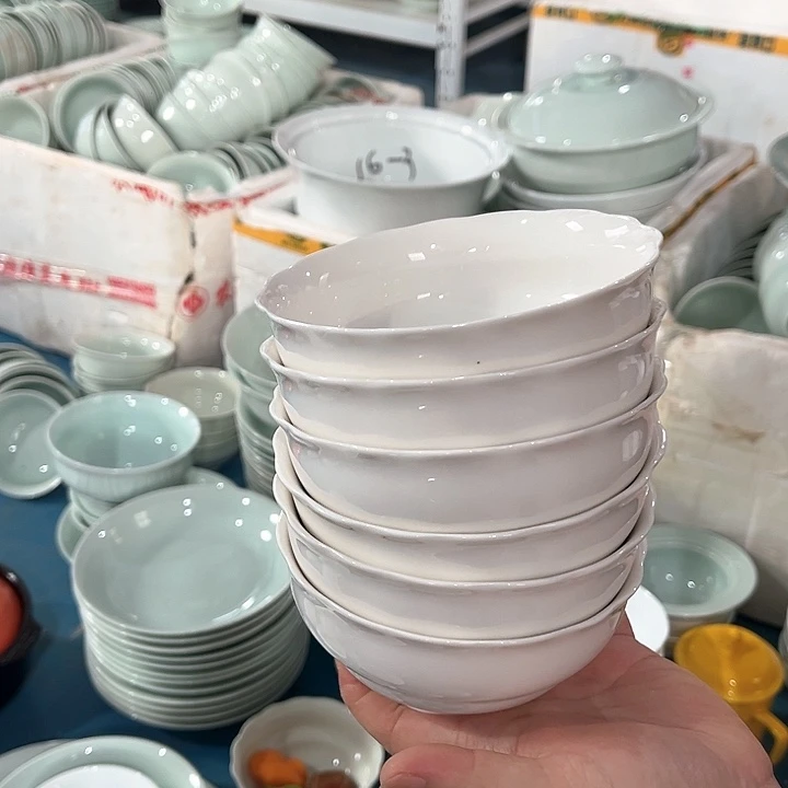 陶瓷花边碗4.75寸 六个，微瑕处理