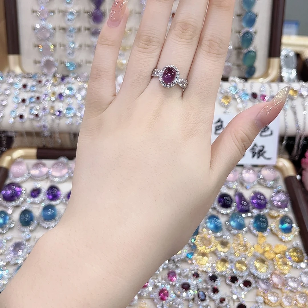 戒指银S925镶嵌黄晶