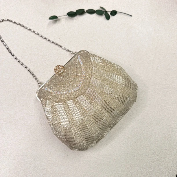 【六六中古】孤品复古串珠手提包th5982尺寸9*10