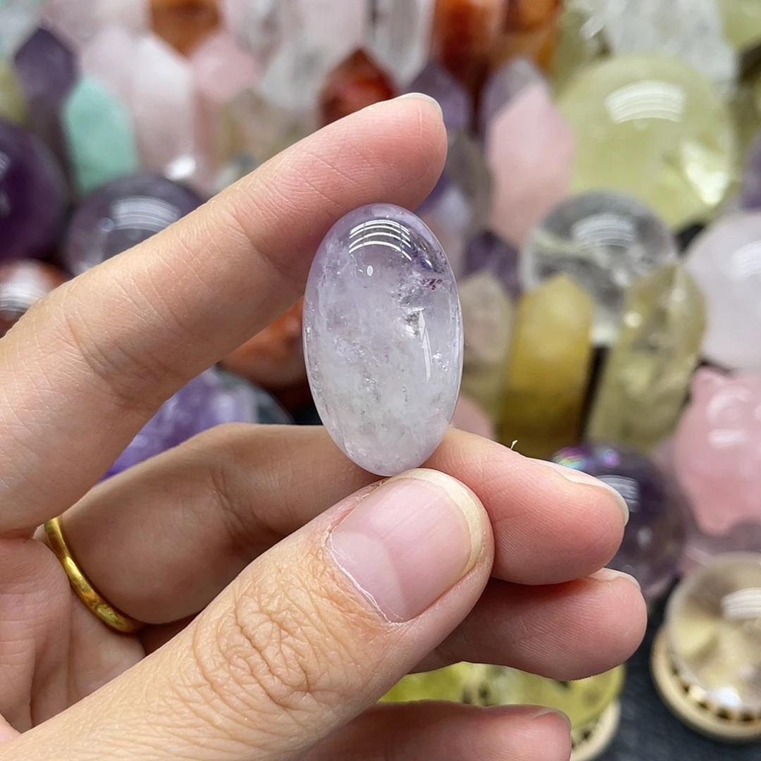 未镶嵌水晶珠宝半成品63紫滚石
