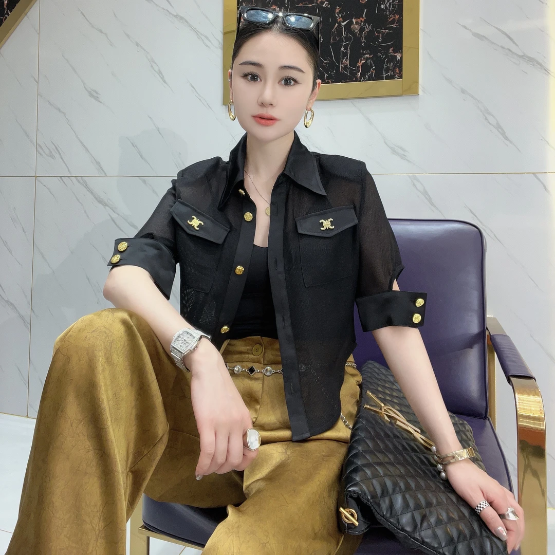 夏季设计师款金扣网外套