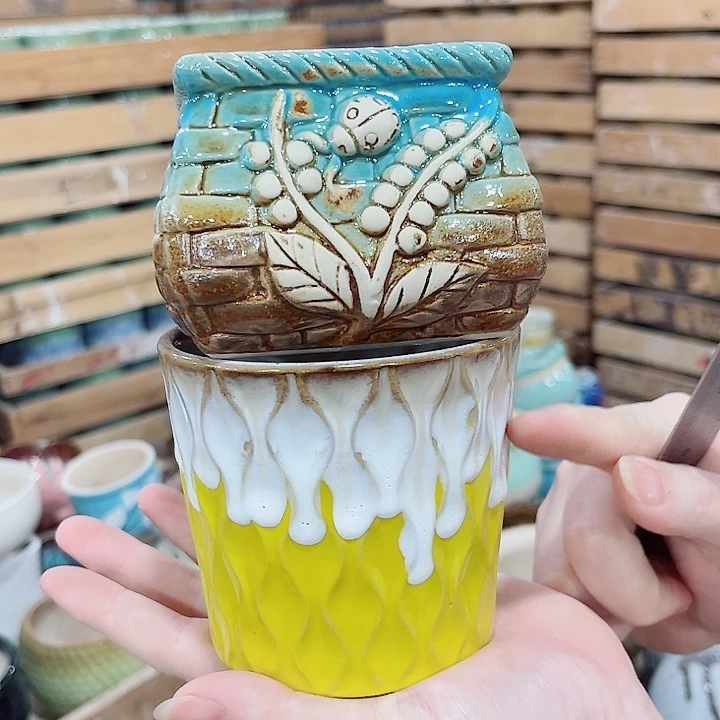 有孔.凑单10元陶瓷花盆发货！