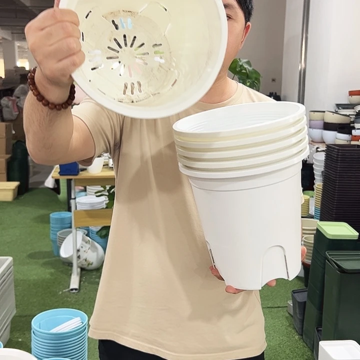 微瑕圆形控根口24高24白色6只无托