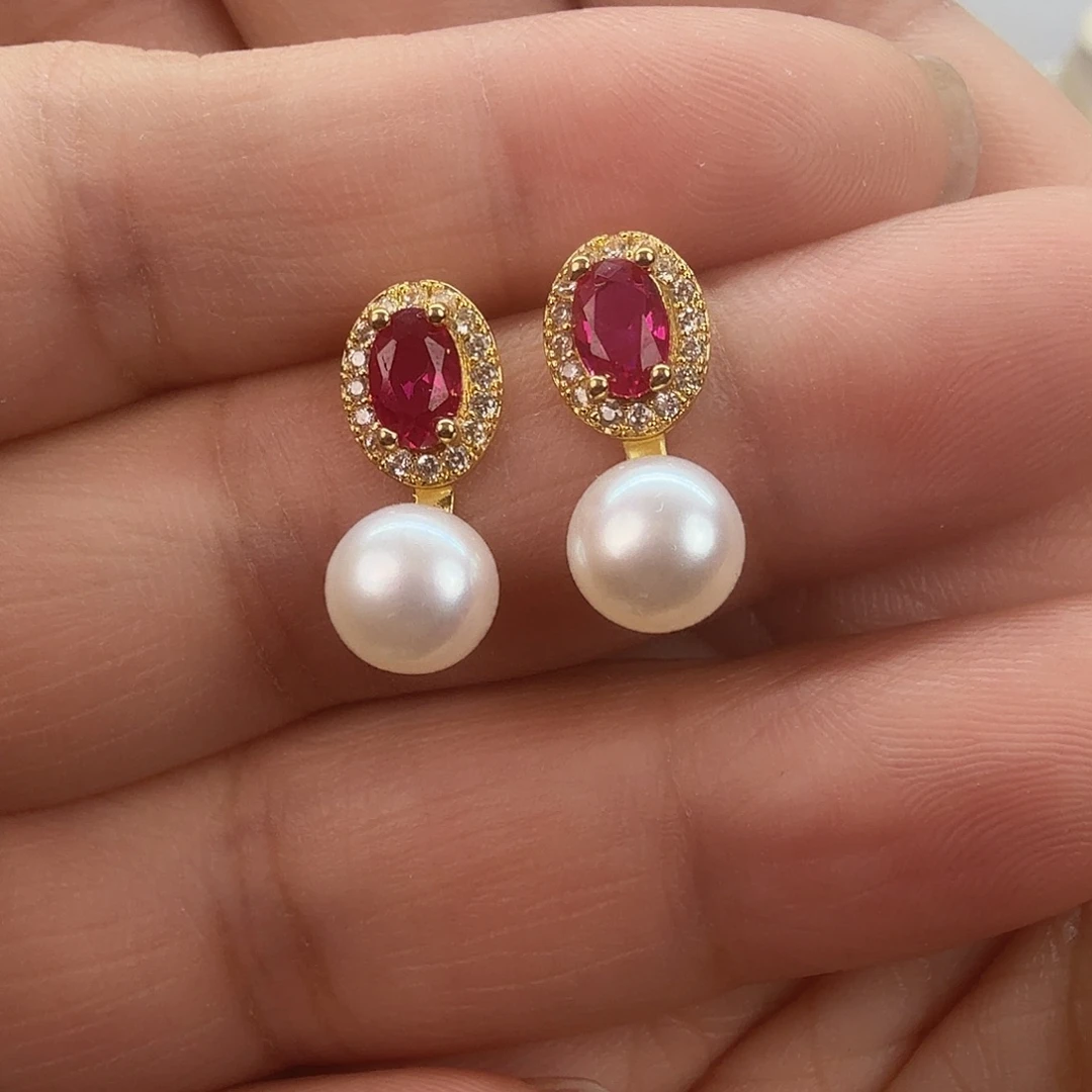 淡水珍珠耳饰未镶嵌