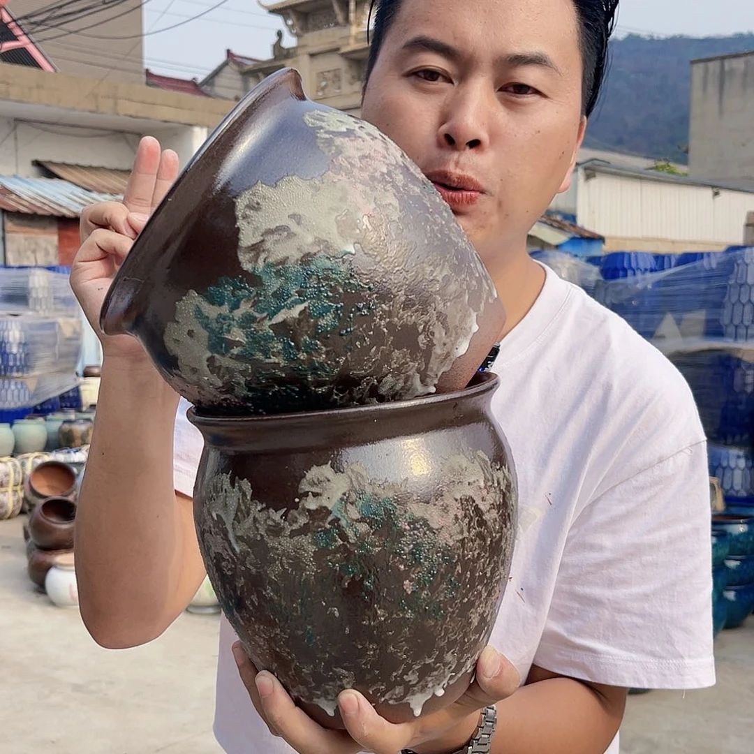 紫砂花盆王嫂花盆直播0524-208高18口18