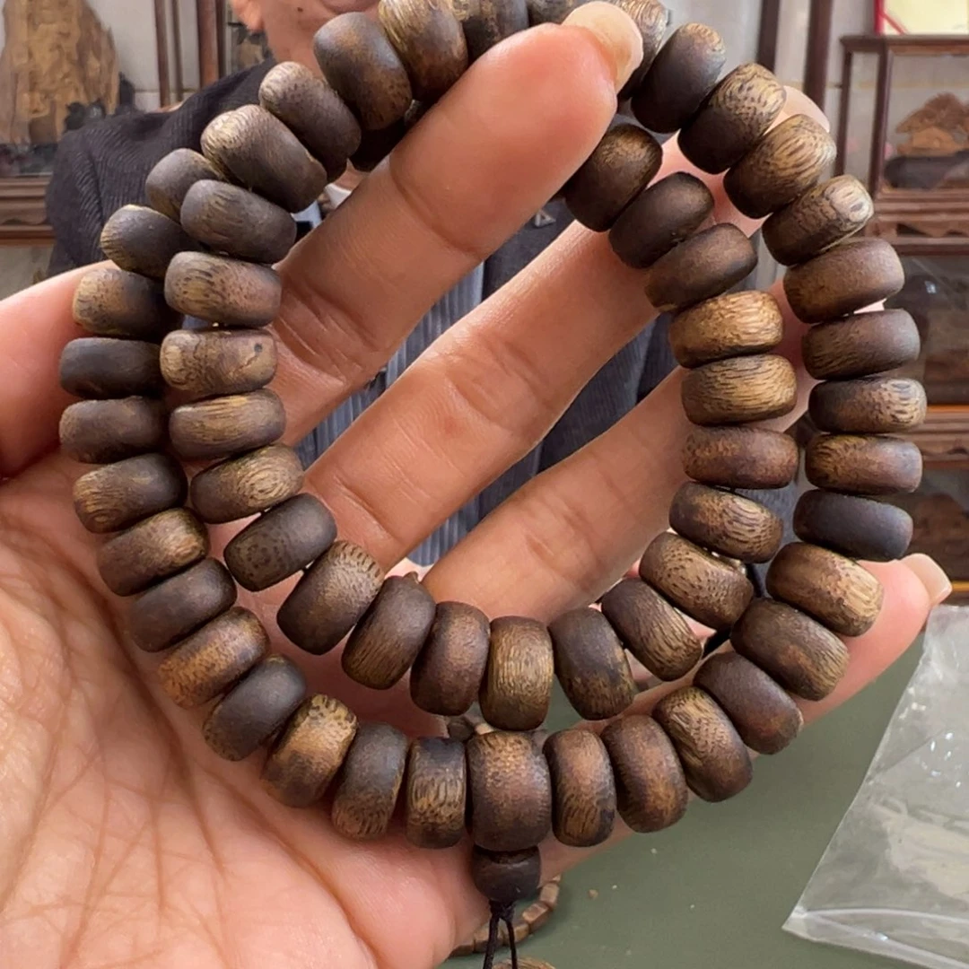 沉香手串张勺子算盘珠卡1.2/33g双圈多样性发一