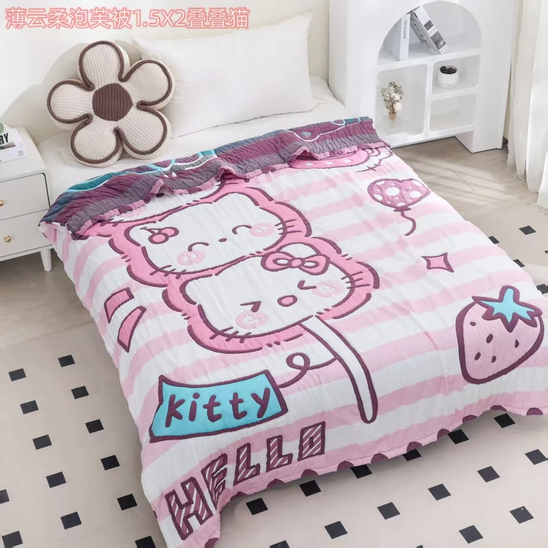 叠叠猫（云柔泡芙被）1.5*2.0四季通用透气性好