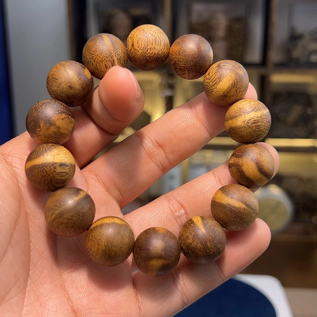 沉香手串16mm圆珠单圈19g
