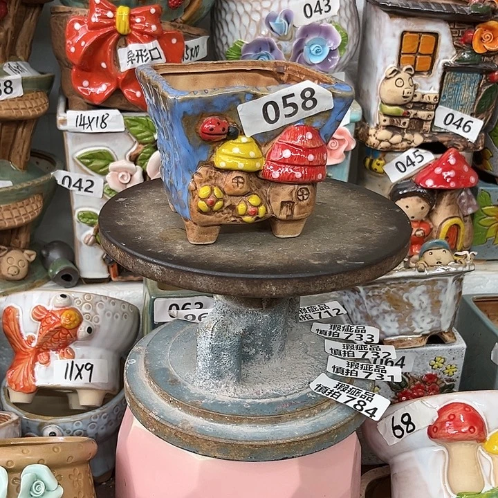 紫砂花盆粗陶材质多肉花盆