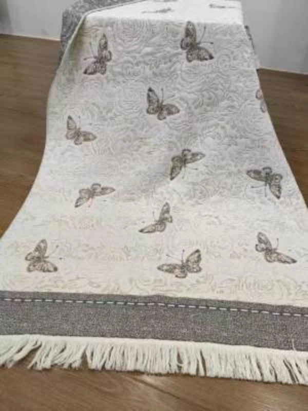 OCTOBER NO OVER/拾月未央【蝶纷飞】75*150午休毯提花汉麻透气