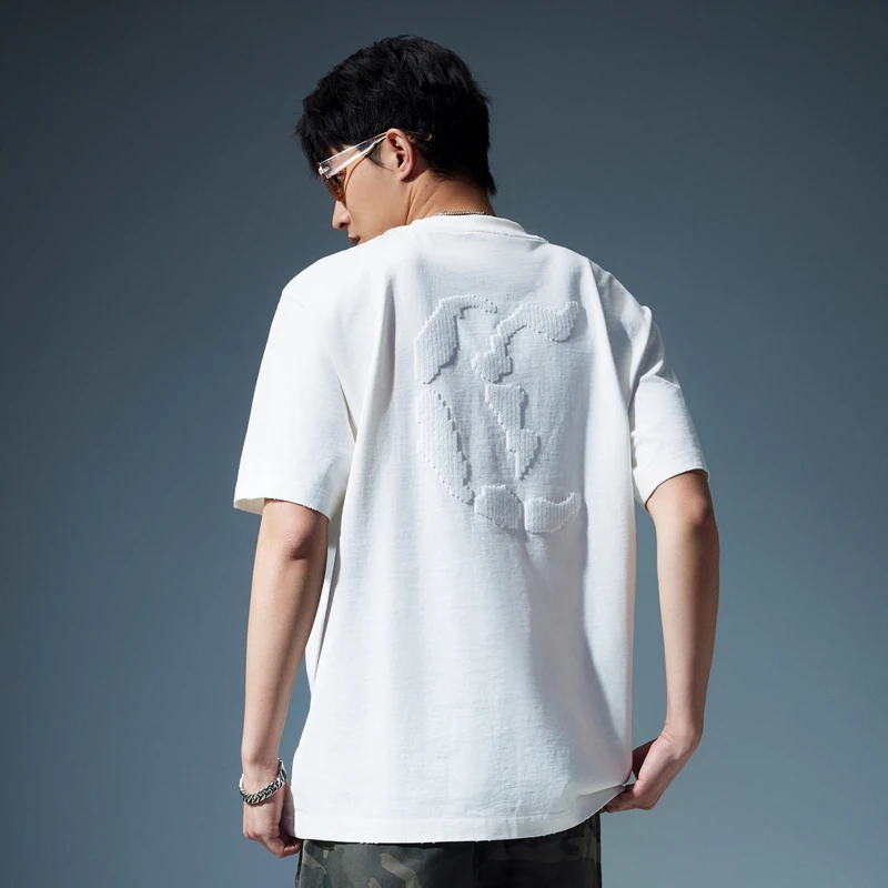 【重磅纯棉】卡宾官方旗舰店男装高级感短袖体恤夏季休闲轻奢上衣