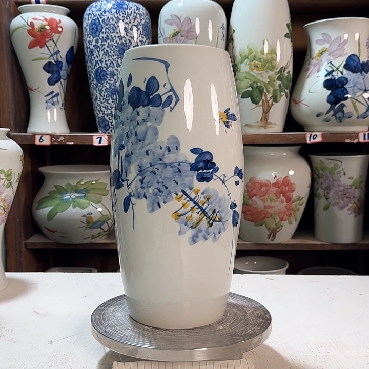 瓶高33腰鼓兰兰紫藤新款陶瓷陶瓷