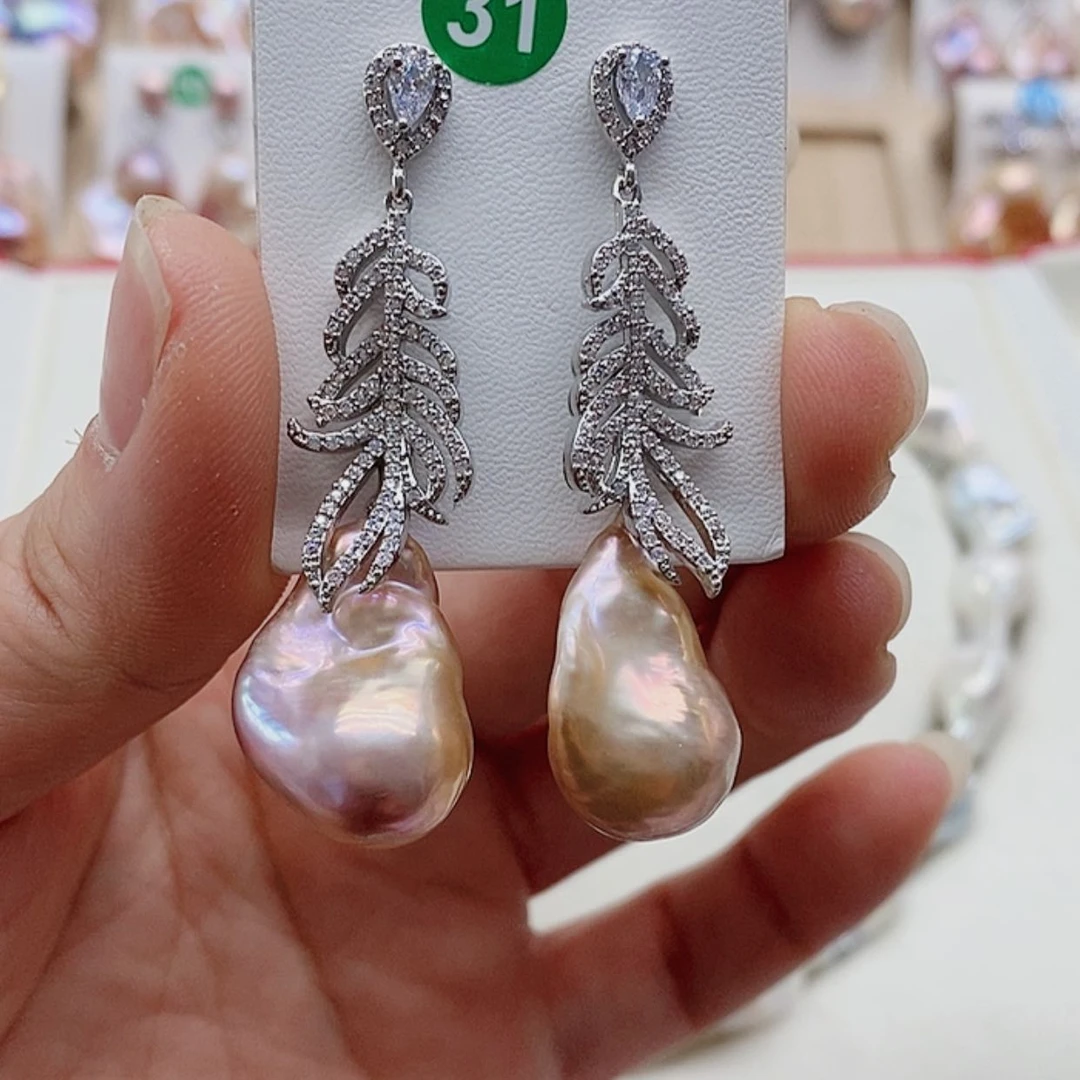 【闪购商品】淡水珍珠耳饰银S925镶嵌摇**摆