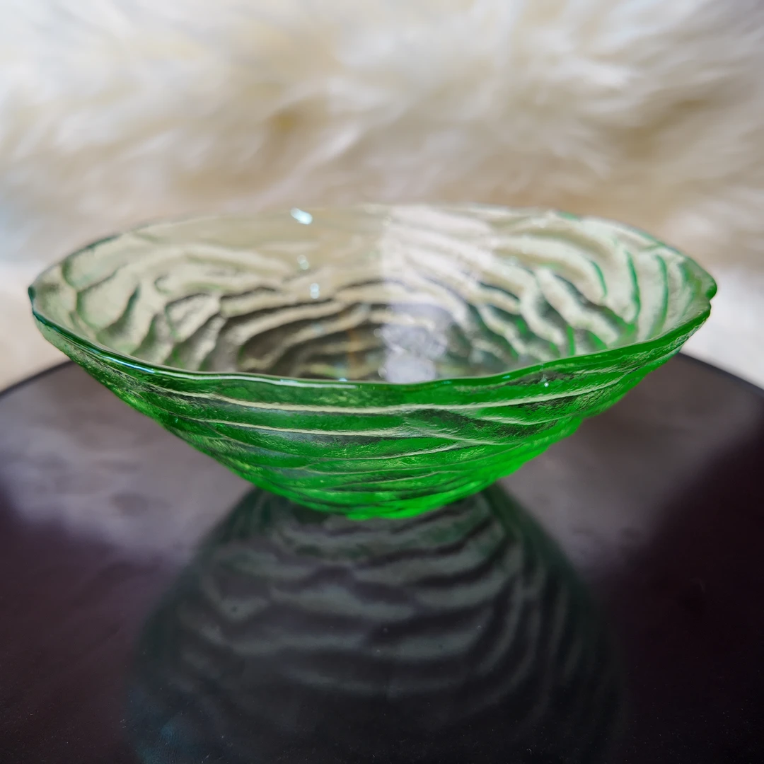 一支装无铅水晶玻璃碗  原色料刻花斗笠碗 日式