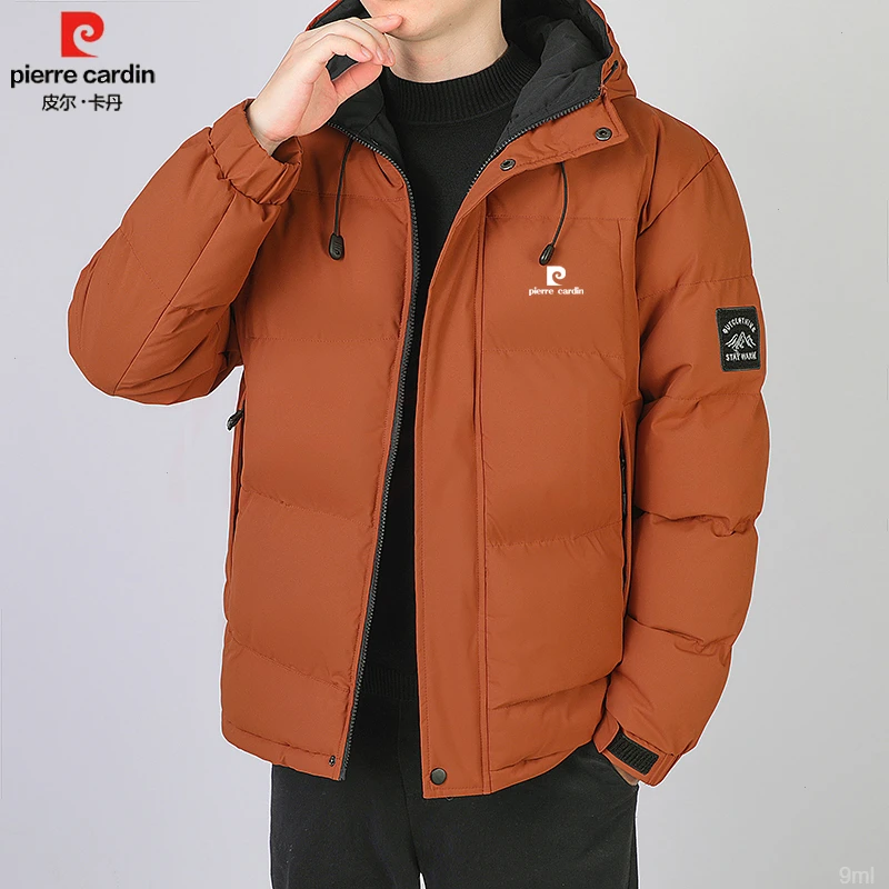 皮尔卡丹棉袄男士冬季棉衣时尚外套连帽加棉加厚宽松棉服休闲保暖