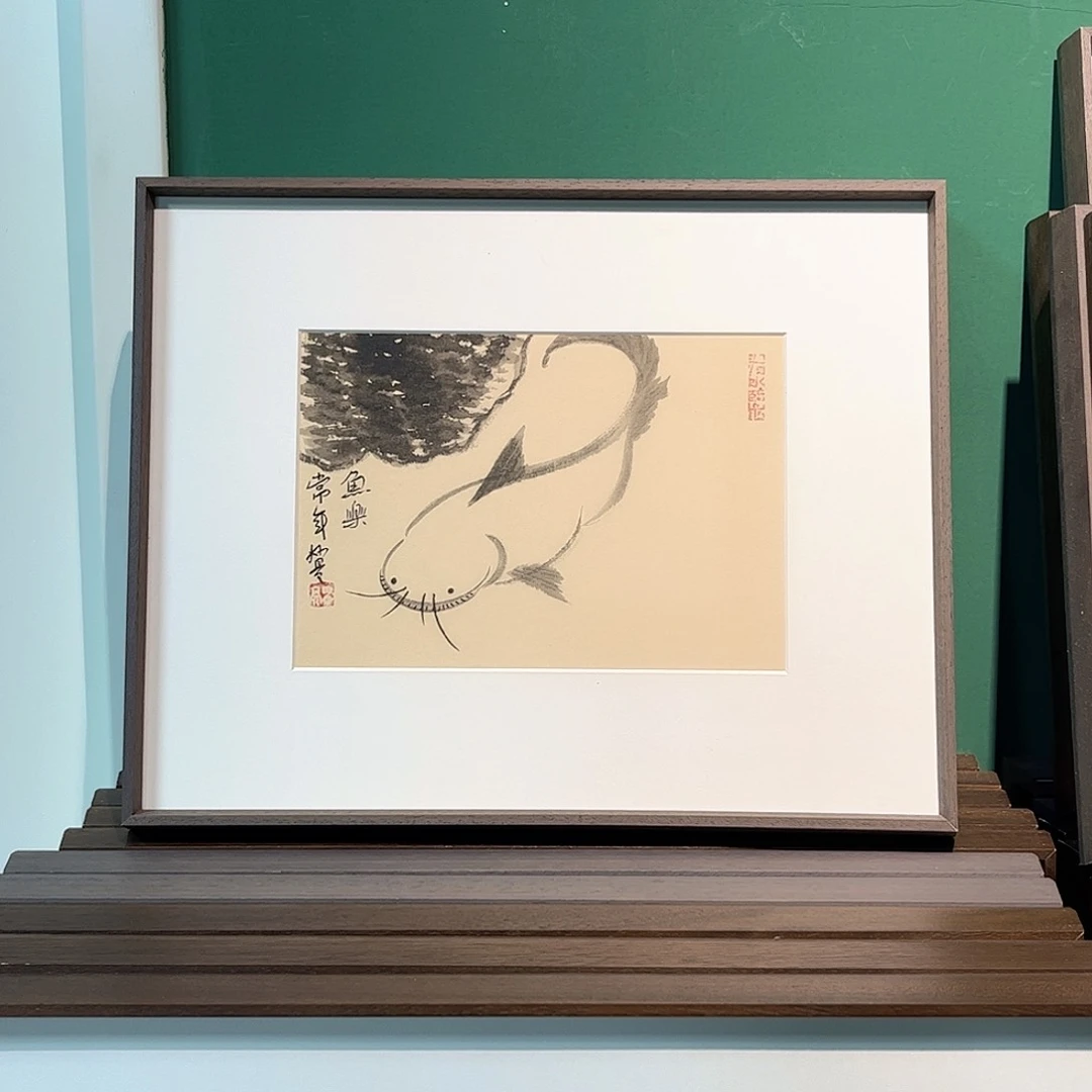 国画董亮带框精装裱