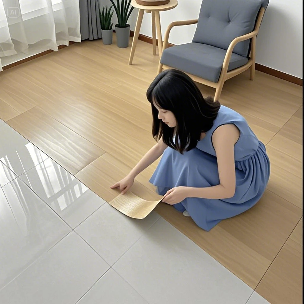 PVC自粘木纹地板贴石塑地板地板革防滑加厚耐磨仿瓷砖木地板家用M