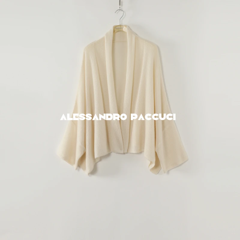 AP洛哥54141SK羊绒+羊毛+桑蚕丝多色时尚气质披肩式开衫