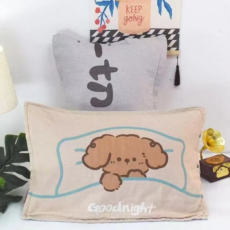 简约小狗系列纯棉枕套 双面棉枕加厚 一对装 亲肤 柔软
