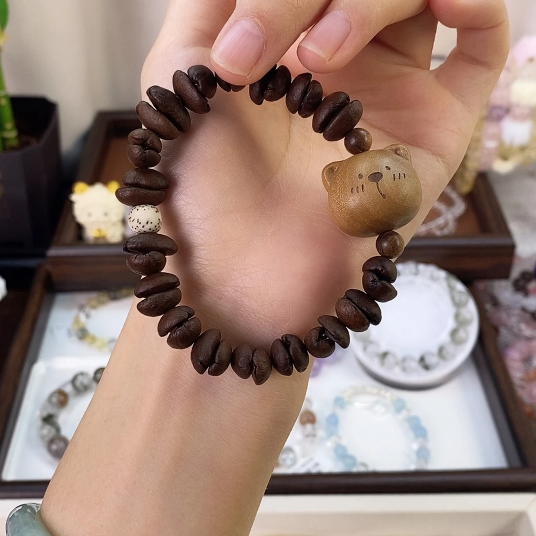 水晶手链未镶嵌小熊咖啡豆