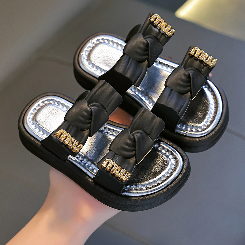 夏季女童凉拖鞋防滑软底中大童亲子室内洗澡中大童女孩公主沙滩拖