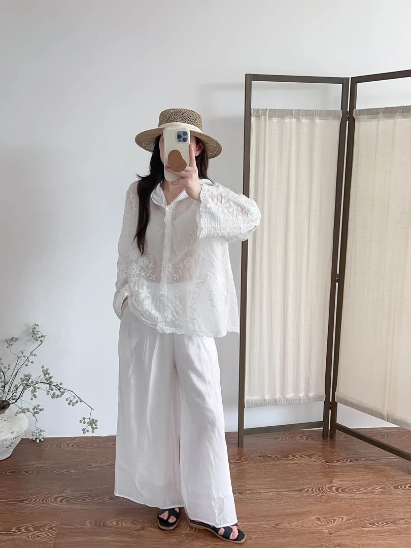 专属 白色蕾丝外套防晒开衫长袖简约复古上衣25062