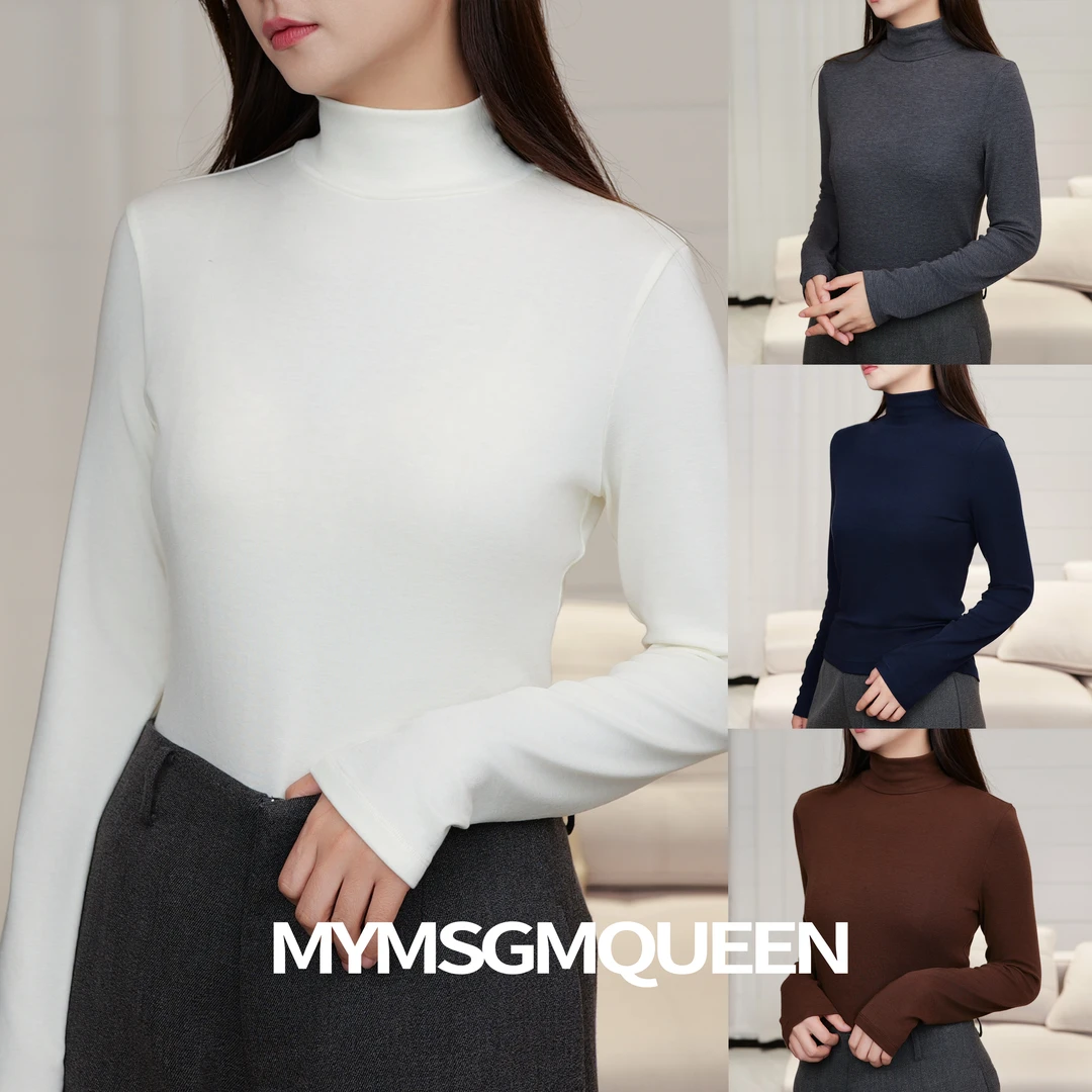 2水溶亲肤半高领打底上衣