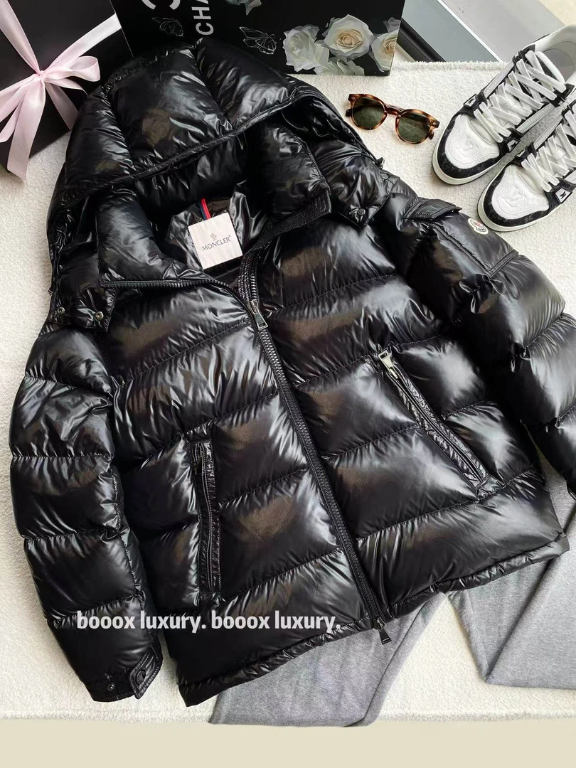 95新 MONCLER zz355 锦轮 黑纪念款后背大logo Maire羽绒服 3码