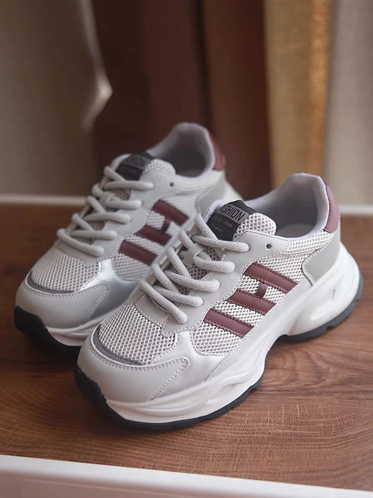 春季新款红色. 灰色. 简约时尚老爹鞋