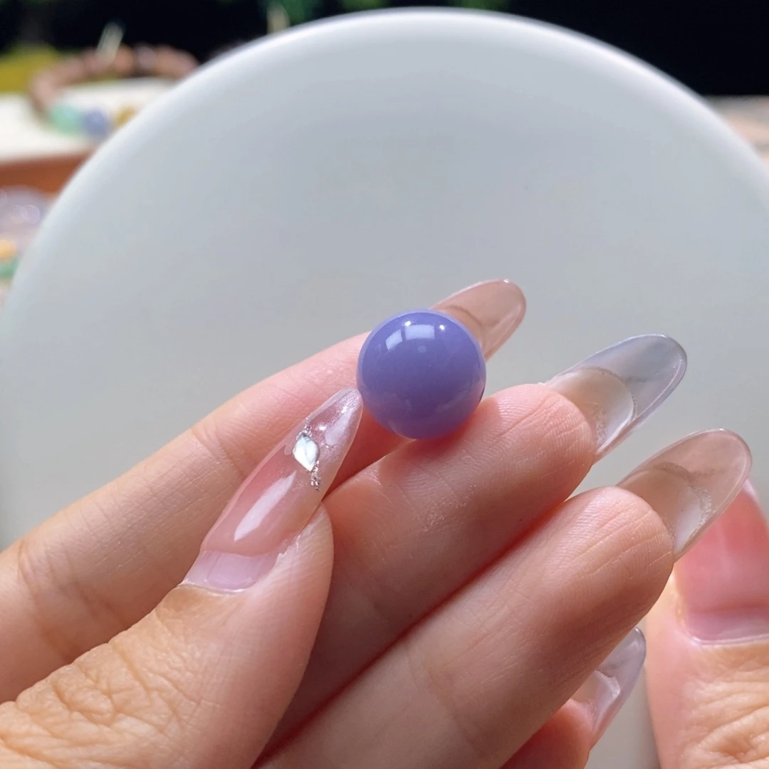 翡翠未镶嵌颈饰翡翠妖红紫圆珠12.9mm