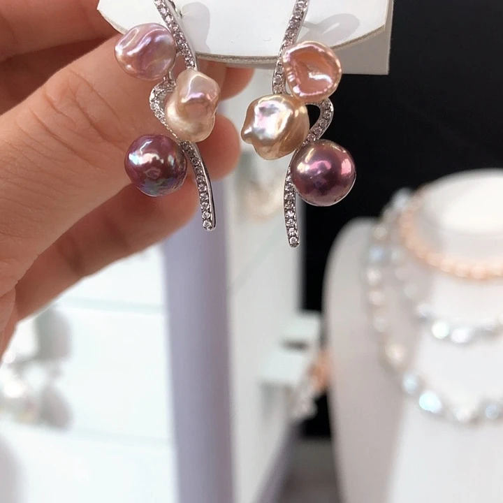 淡水珍珠项链银S925镶嵌浅*尝